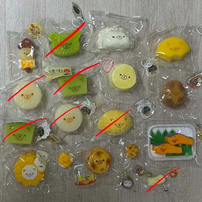 리락쿠마 말랑이 쿠마 무 멜론 오뎅 어묵 만두 감자 바나나 키위