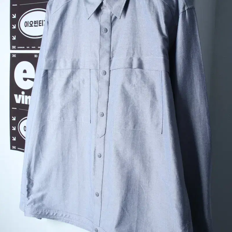 (XL-2XL) 레노마 셔츠 남방 새상품 포켓 무지 그레이-H34978