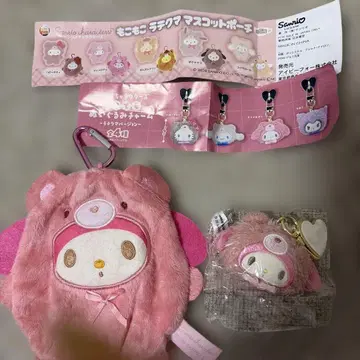 산리오 포근포근 라떼곰 마스코트 파우치 봉제 인형 참 마이멜로디