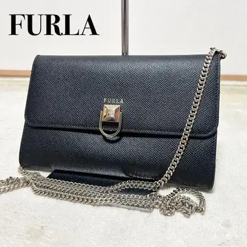 새상품급 훌라 FURLA Circe 체인 숄더백 사피아노 블랙
