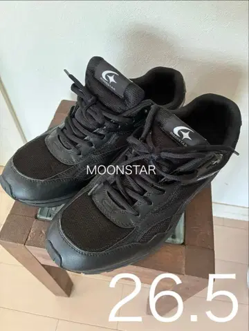 26.5 [MOONSTAR 블랙 스니커즈 ] 블랙 워킹 문스타