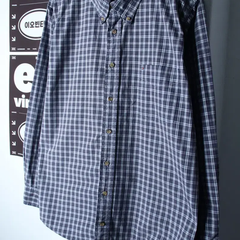 (2XL) 타미힐피거 셔츠 남방 빅사이즈 체크 에이징 아메카지-H3486