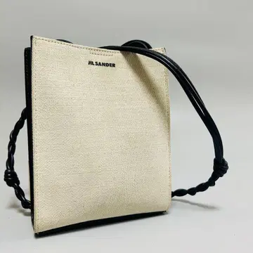 JIL SANDER 질 샌더 캔버스 x 가죽 숄더백
