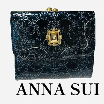 새상품급 ANNA SUI 안나수이 접이식 지갑 가마구치 블랙 주얼리