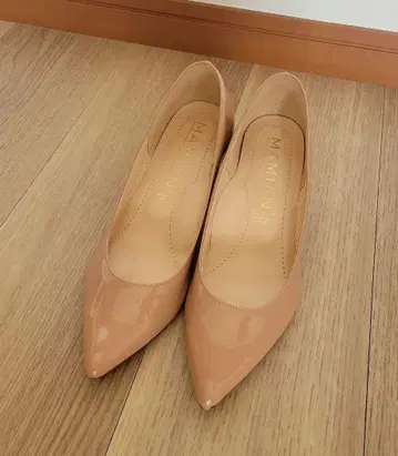 MAMIAN 에나멜 펌프스 핑크 베이지 22.5cm 5cm 힐