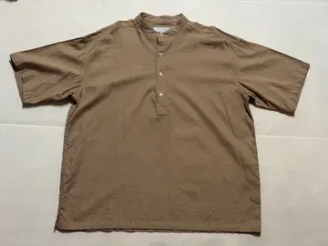 UNITED ARROWS 셔츠 밴드 카라 카키 L 사이즈 린넨