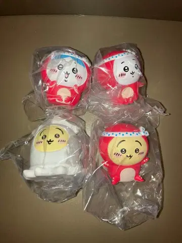 치이카와 소프트 비닐 피규어 2 문어 오징어 4체 세트 하치와레 토끼