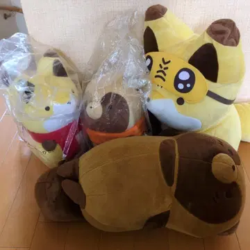 제일복권 너구리와 여우 봉제 인형 4개 세트