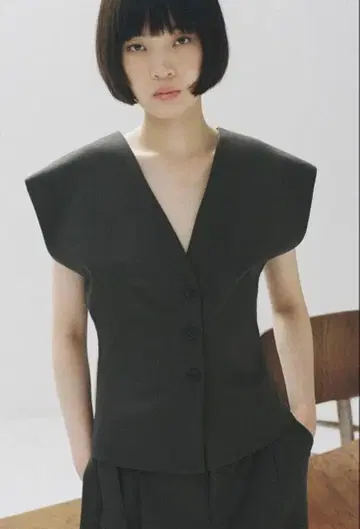 ZARA 자라 핀스트라이프 패턴 베스트 XS