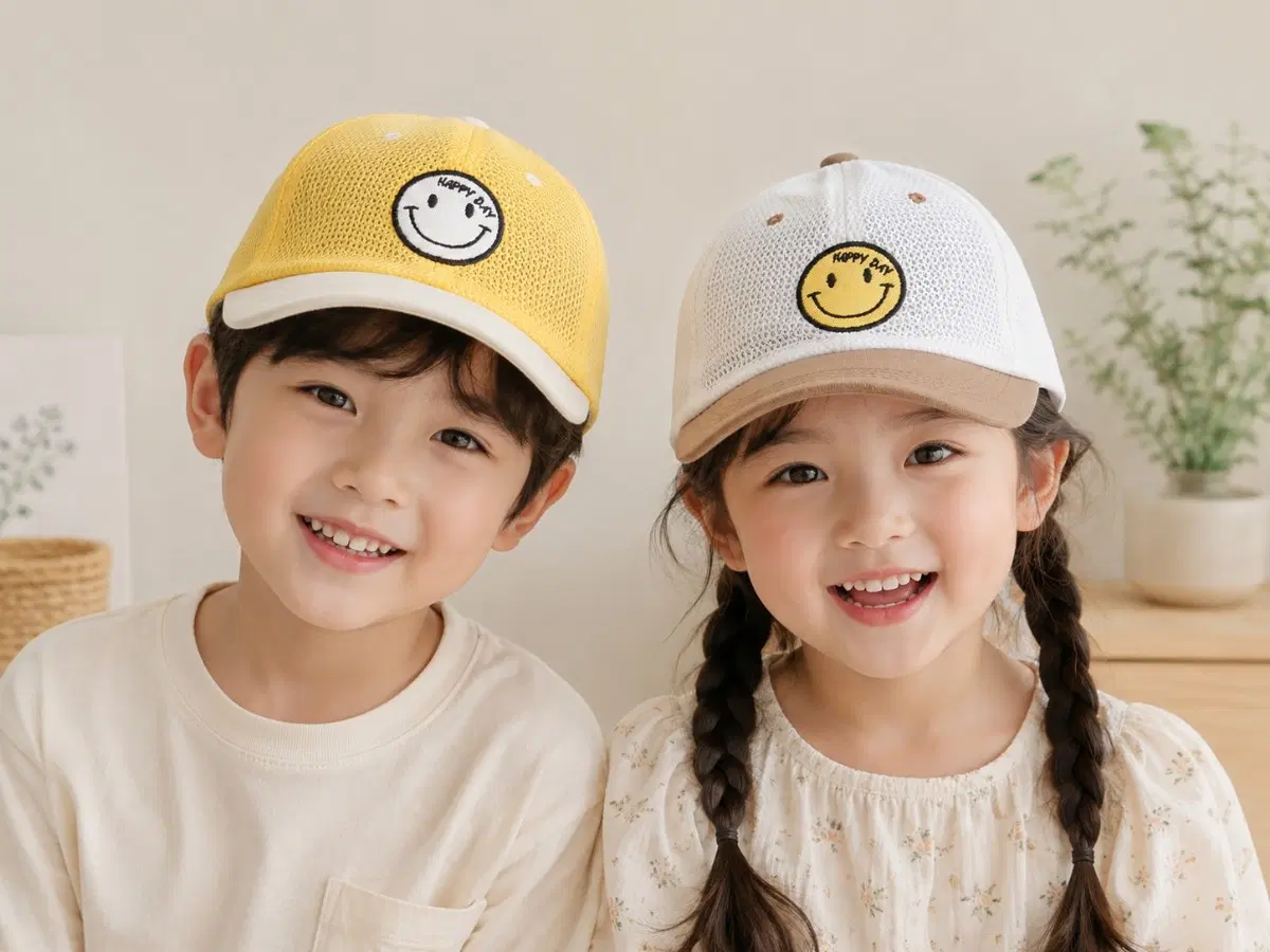 아동스마일썬캡 메쉬볼캡