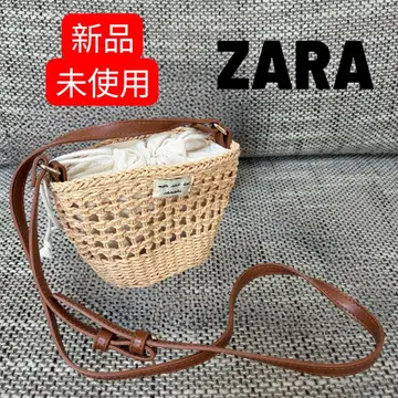 [ 새상품 ] ZARA 라피아 스타일 미니 크로스 바디백 바스켓 숄더