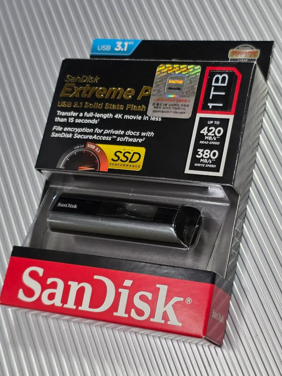새제품!샌디스크 익스트림 프로 1TB 외장 SSD 외장하드 USB #CZ880