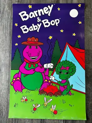 Barney & Baby Bop 포스터 새상품 93년 바니 아메리칸 캐릭터
