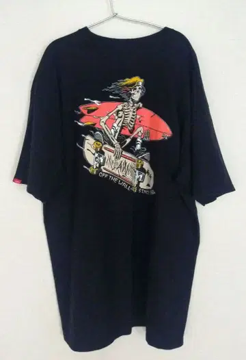 VANS 반스 T셔츠 XL 블랙 스컬 스케이트보드 양면 프린트