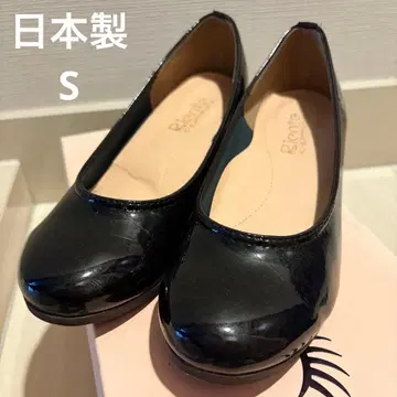 [일본제] Riente 에나멜 펌프스 블랙 S 웨지솔 레인 슈즈