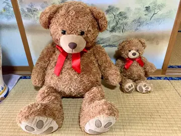 테디베어 봉제 인형 곰 2체 세트 라지 미디엄 빨간색 리본 묶음 판매
