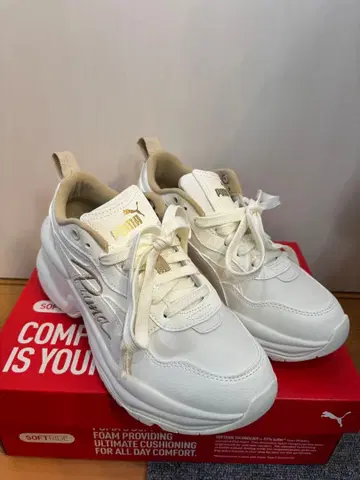 PUMA SOFTRIDE 여성용 스니커즈 화이트