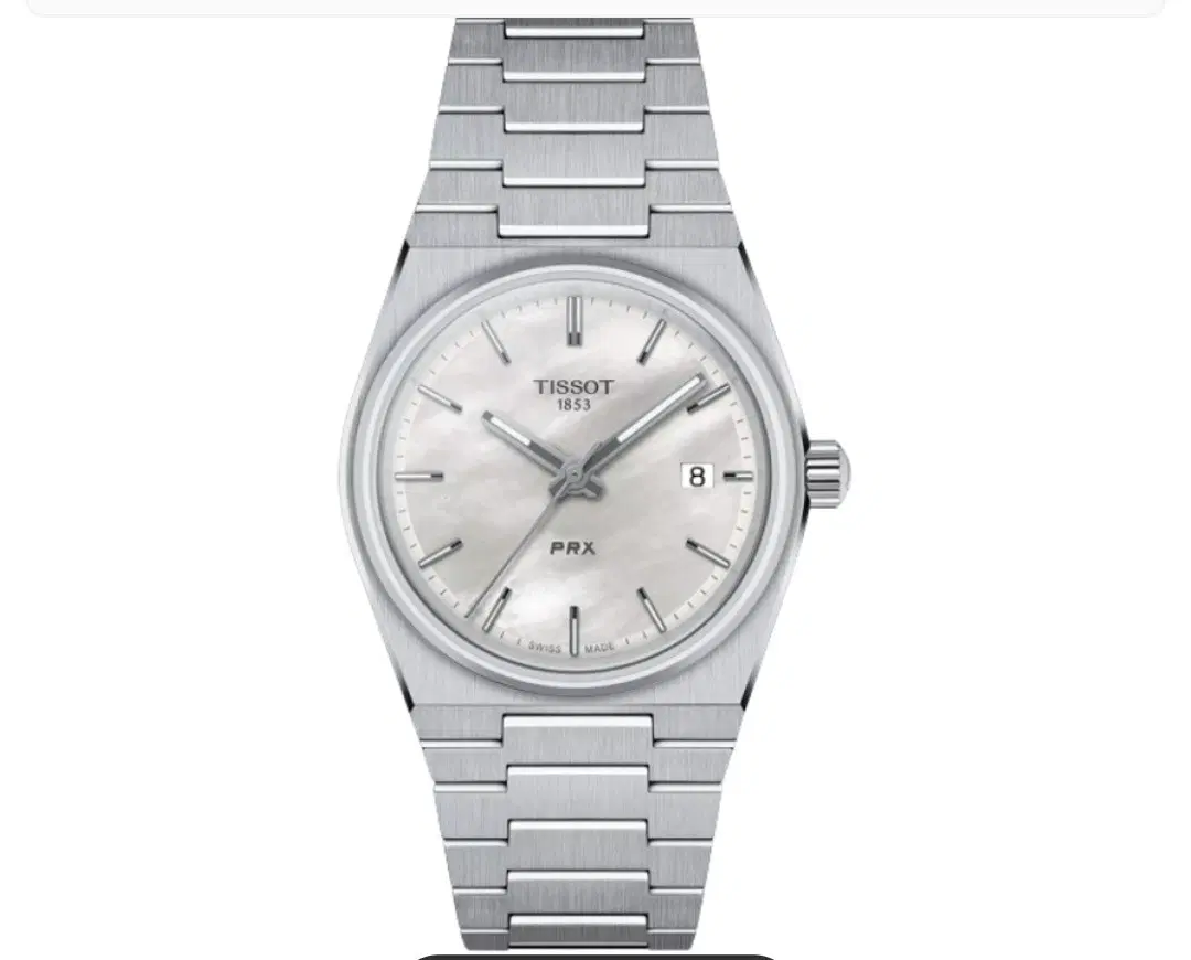티쏘 PRX 35mm 쿼츠 스틸 화이트 T1372101111100