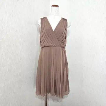 ZARA 자라 우먼 슬리브리스 V넥 원피스 브라운 M