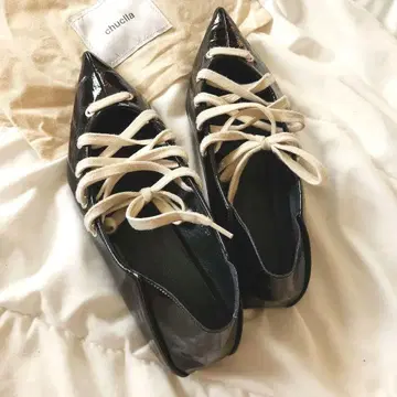 chuclla 2way 레이스업 플랫슈즈 블랙