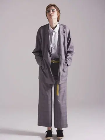 URU 17ss GLENCHECK STRAIGHT PANTS