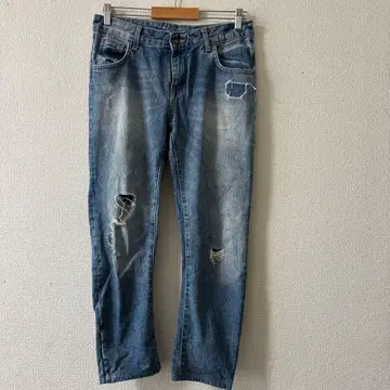 ZARA 여성용 데미지 데님 팬츠 34사이즈