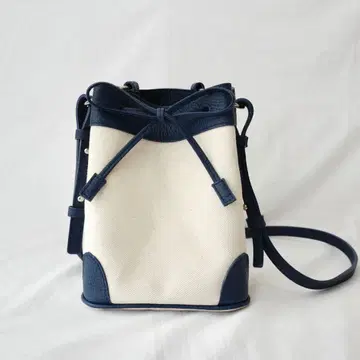 AYAKO Purse Bag NAVY 캔버스 x 가죽 복조리 숄더백
