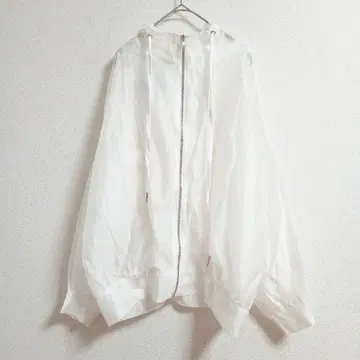 비침 시어 후드티 후디 점퍼 화이트 여성용 프리