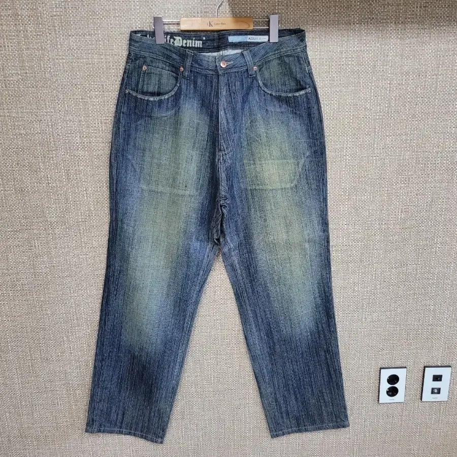35인치 와이드핏 청바지 힙합 올드스쿨 빈티지