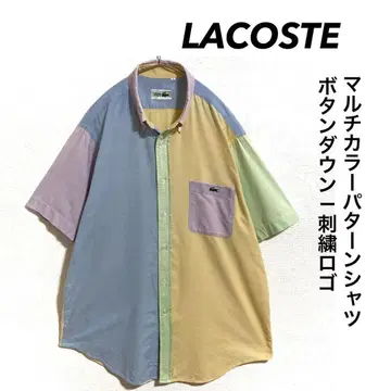 LACOSTE 멀티 컬러 패턴 셔츠 원포인트 자수 로고