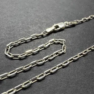 [ 이탈리아제 45cm ] 굵은 사각 체인 목걸이 silver925