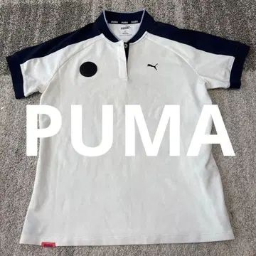 PUMA 여성용 골프 셔츠 화이트 네이비 XL