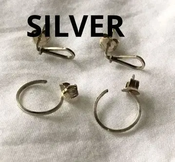 빈티지 실버 귀걸이 SILVER 925 하프 후프 드롭