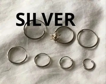 빈티지 실버 후프 귀걸이 SILVER 묶음 판매 철구 모티브
