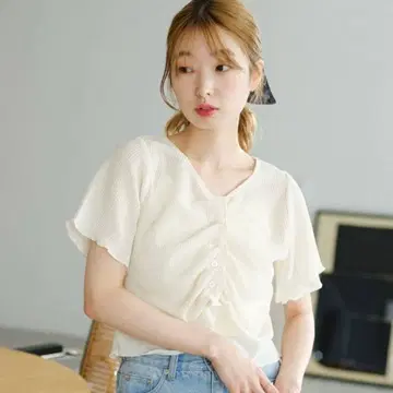 kastane 2WAY 프론트 셔링 반팔 TEE
