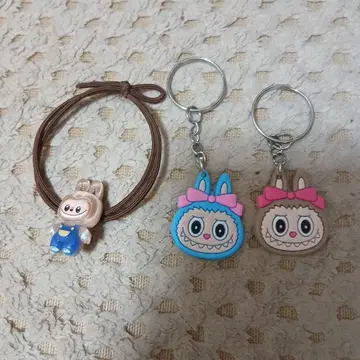 LABUBU 키링 머리끈 세트