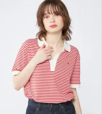TOMMY HILFIGER 스트라이프 피케 셔츠 XS