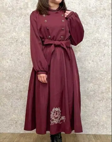 axes femme 엑시즈팜 원피스 드레스 밑단 자수 나폴레옹풍
