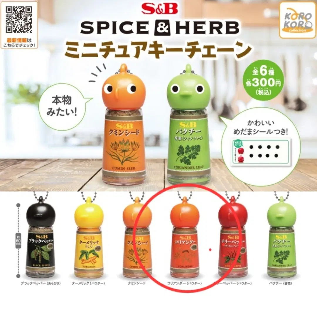 에스앤비 S&B 미니어처 가챠 1탄 스파이스&허브 에스비