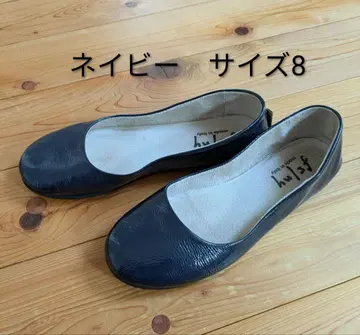 FS/NY 플랫슈즈 이탈리아제 네이비 가죽 사이즈 8