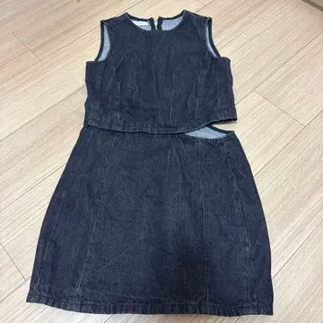 ZARA 다크 데님 미니 드레스 XS