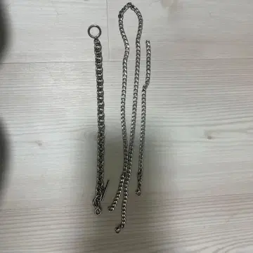 실버 컬러 체인 목걸이 팔찌 세트