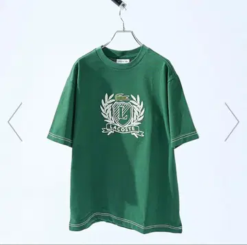 LACOSTE 엠블럼 자수 T셔츠 그린