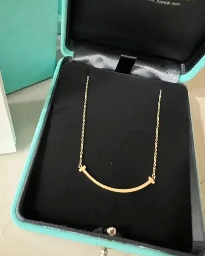 티파니앤코 스마일 목걸이 로즈골드 스몰 18k