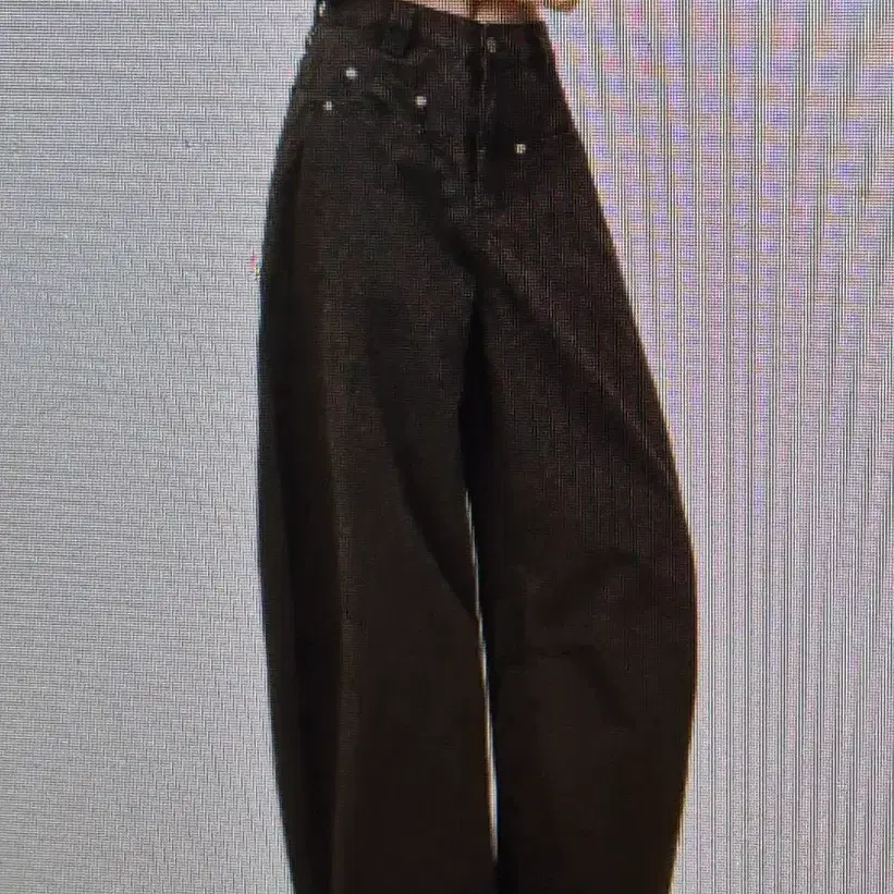 (해외배송)브라운 와이드 데님 팬츠