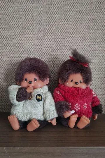 몬치치 헤이세이 레트로 봉제 인형 스웨터 1990년대 빈티지