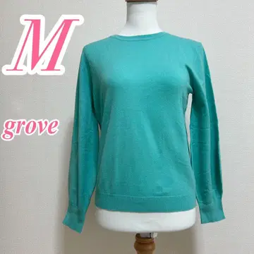 grove 그로브 니트 크루넥 긴팔 그린 M 캐주얼