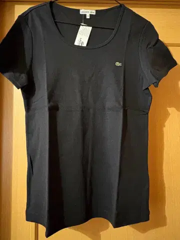 LACOSTE 여성용 반팔 T셔츠 블랙