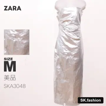 새상품급 ZARA 원피스 미디 기장 오프숄더 타이트 메탈릭