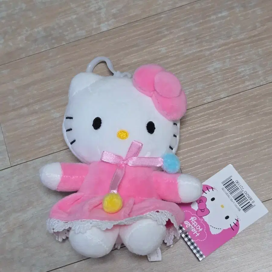 헬로키티 인형 핑크 원피스 키링